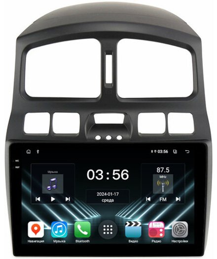 Магнитола для Hyundai Santa Fe 1 2000-2013 - FarCar DX3048M монитор 9.5" IPS на Android 13, 4+64Гб, CarPlay