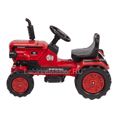 Детский Kreiss трактор с прицепом, красный, 6V