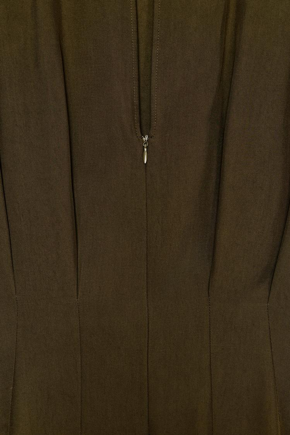 ZARA ПЛАТЬЕ МИДИ С ЗАВЯЗКАМИ — ZW COLLECTION, ХАКИ