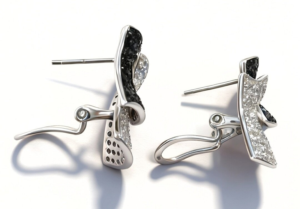 Ювелирные серьги из серебра 925 пробы,вставка фианиты