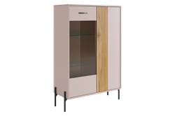 Комод "Доминика" (со стеклом), (кашемир/дуб крафт золотой), Мебельсон г. Ижевск