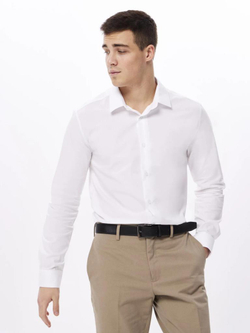 Сорочка GREG Super Slim fit 100/238/WH/SZR STRETCH "Однотон"