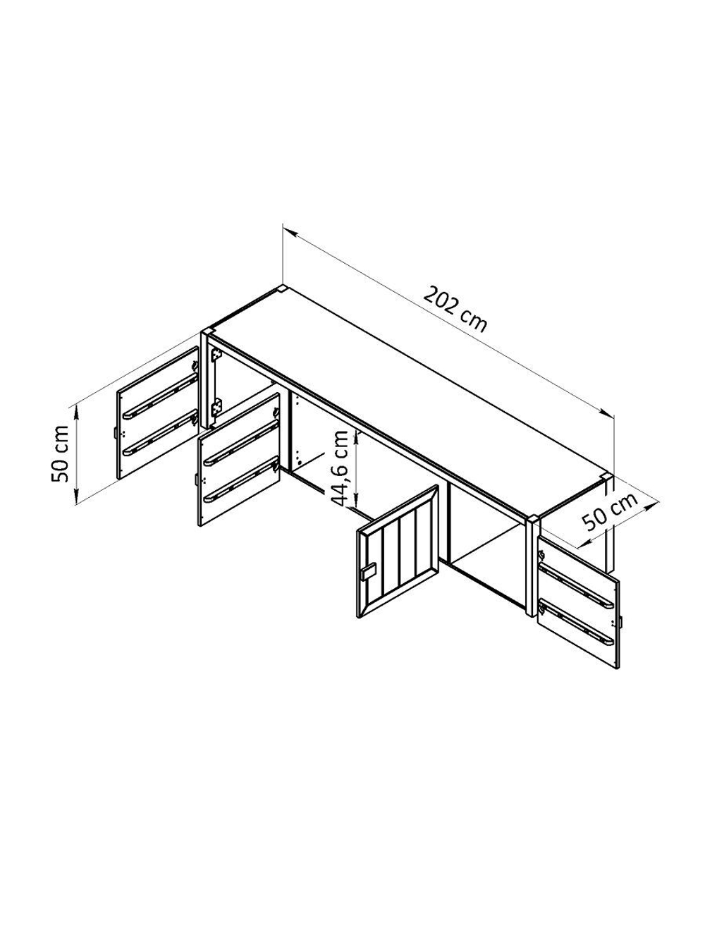 Антресоль мебельная Карлос, деревянная, белый воск