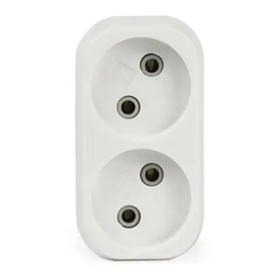 Разветвитель Smartbuy, 2 гнезда без заземления плоский 10А 250B (SBE-10-A02-2)