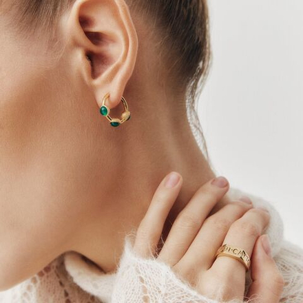 Серьги-кликеры КОЛТ позолота с хризопразами