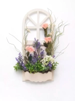 Панно на стену для интерьера "Окно с цветами"