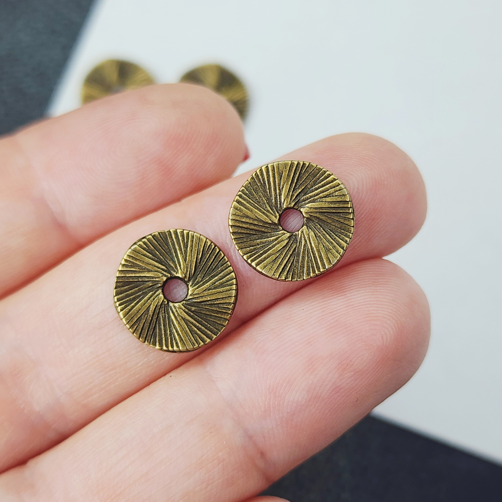 Разделитель для бусин волна, 12мм, античная бронза