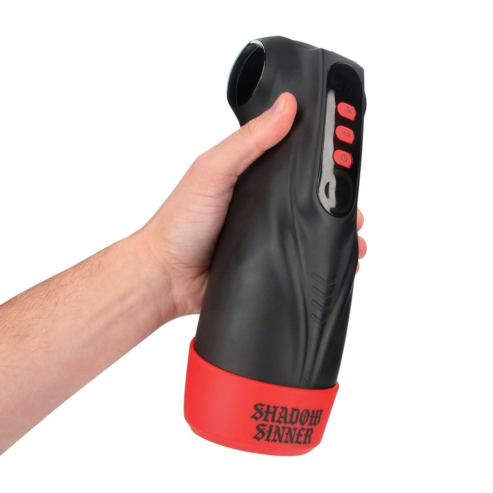 Интерактивный мастурбатор Raven с вакуумом, вибрацией и подсветкой (Цвет: черный)