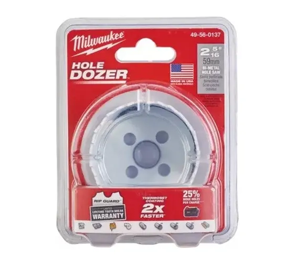 Коронка Bi-Metal 59мм Milwaukee