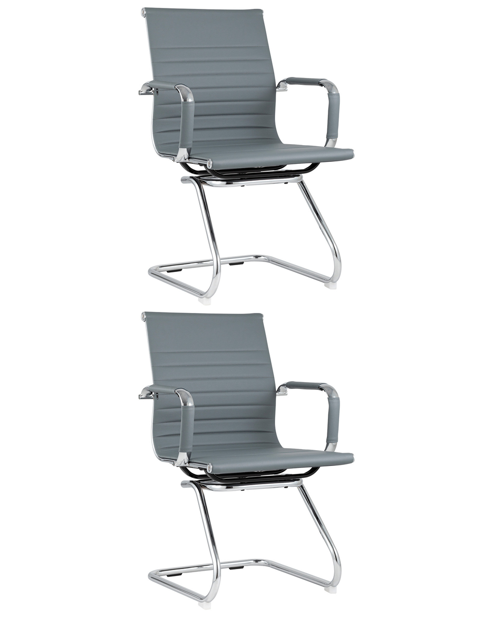 Кресло для посетителей TopChairs Visit серое 2 шт.