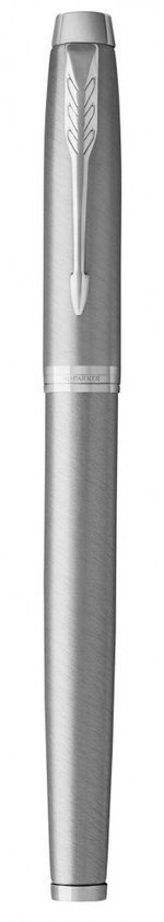Ручка-роллер Parker IM Stainless Steel CT, стержень: F, цвет чернил: black, в подарочной упаковке.