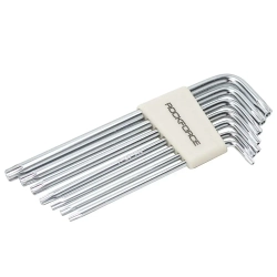 Набор ключей TORX Г-образных длинных с отверстием 7пр.(Т10Н,Т15Н,Т20Н,Т25Н,Т27Н,Т30Н,Т40Н) в пластиковом держателе RockForce##Rock FORCE RF-5071TL