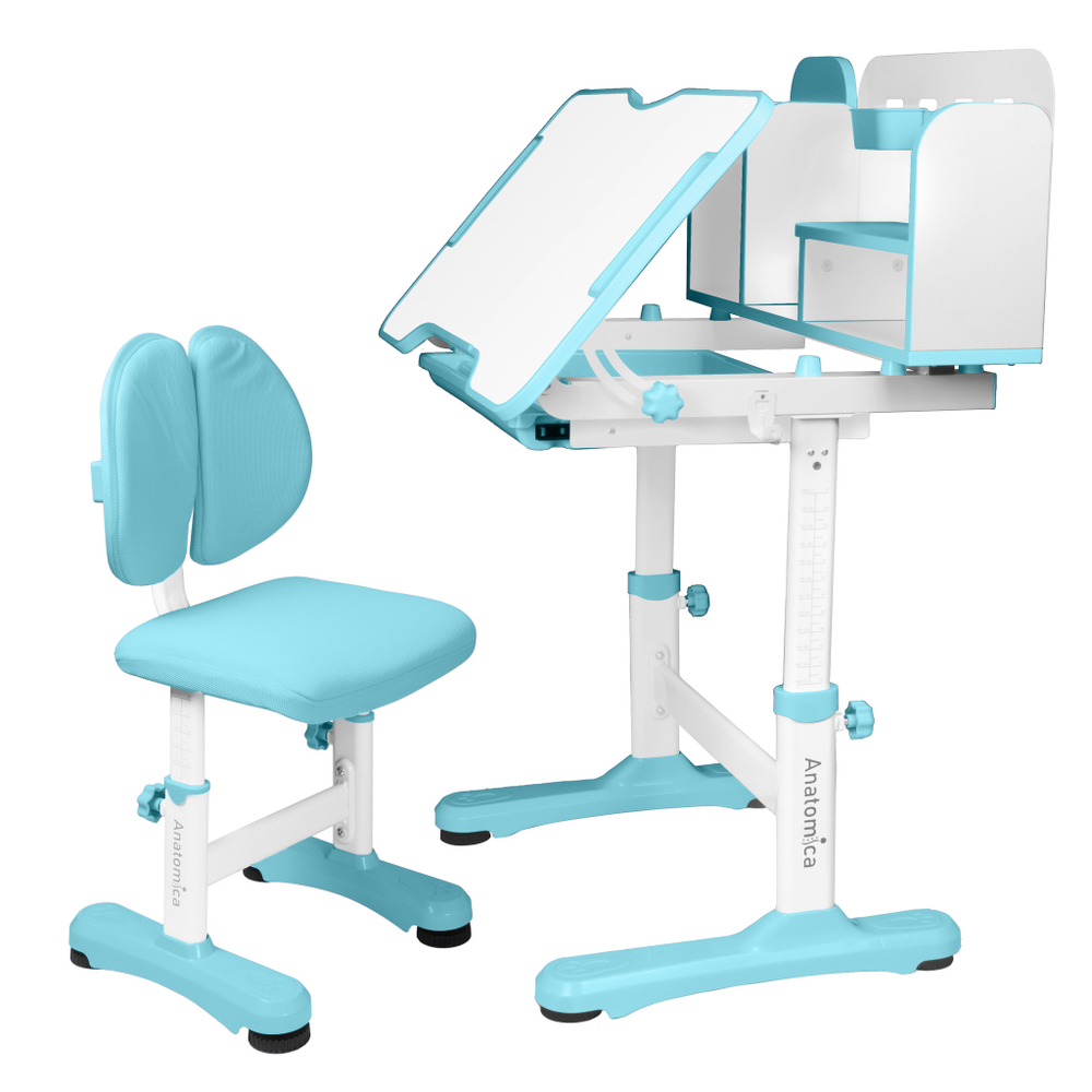 Комплект Anatomica Umka парта + стул + надстройка + выдвижной ящик + подставка для книг