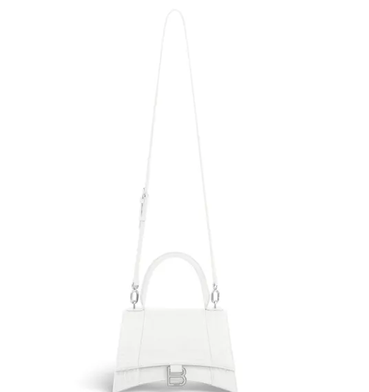 Сумка BALENCIAGA с крокодиловым тиснением, белый
