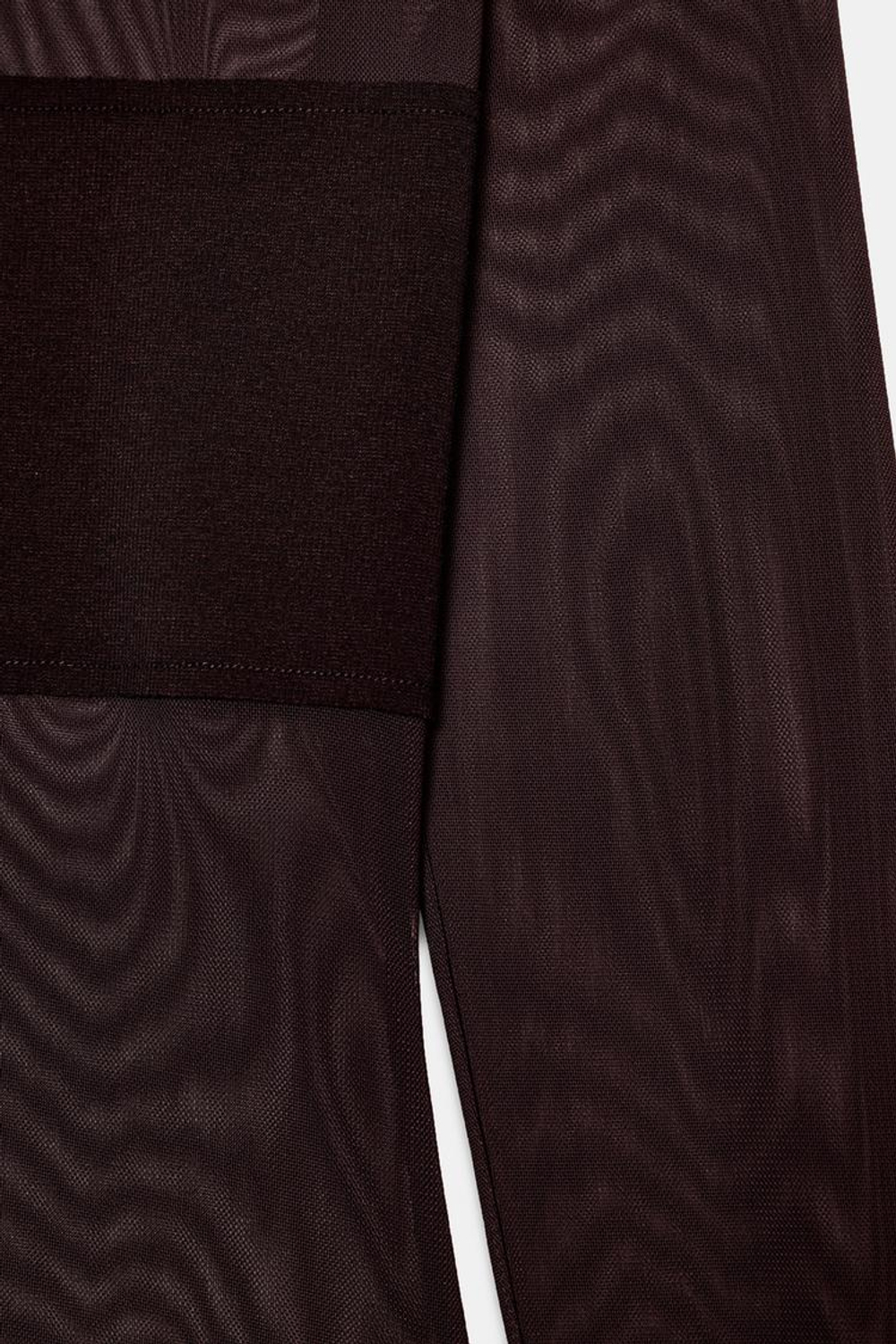 ZARA БОДИ ИЗ ПОЛУПРОЗРАЧНОЙ ТКАНИ, ТЕМНО-КОРИЧНЕВЫЙ