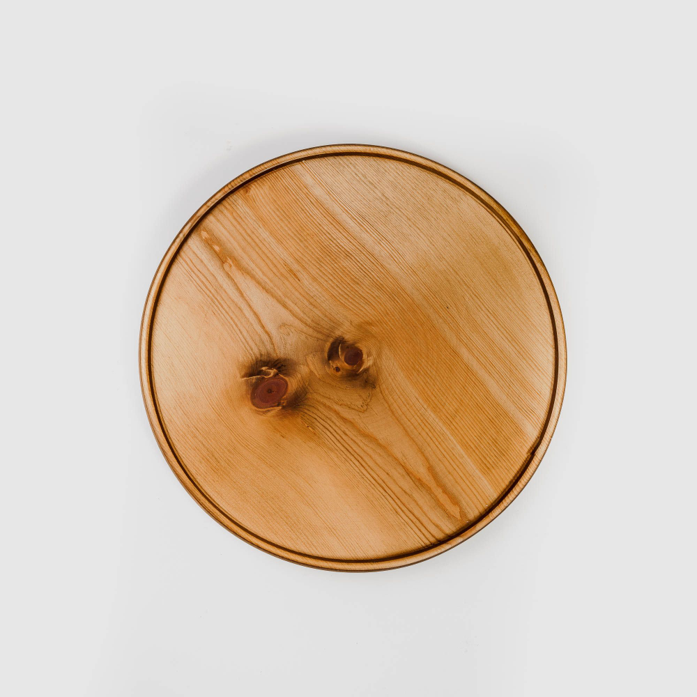 Деревянная менажница поднос круглая из кедра
