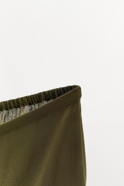 ZARА ШЕЛКОВЫЕ ШОРТЫ 100%, ЗЕЛЕНЫЙ