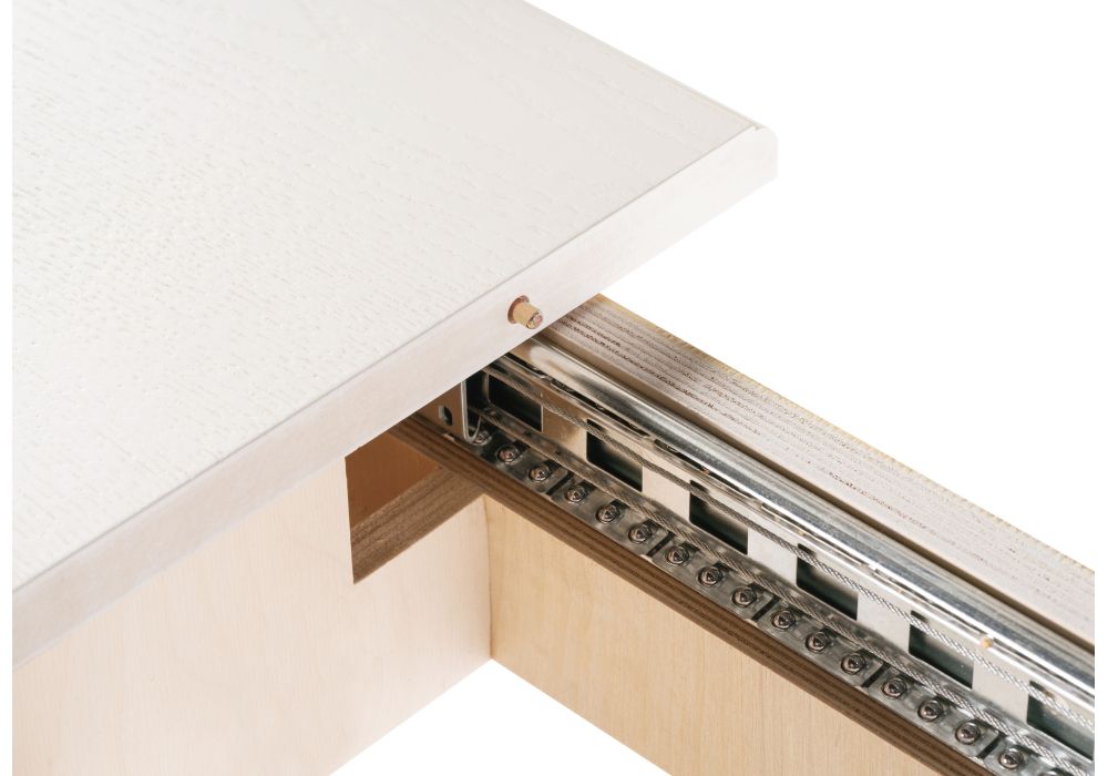 Деревянный стол Морнит 220(320)х110 молочный / золото