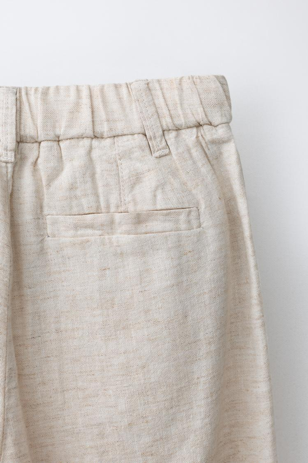 ZARA ЛЬНЯНЫЕ КОСТЮМНЫЕ БРЮКИ, СВЕТЛО-БЕЖЕВЫЙ