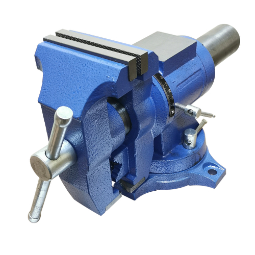 Тиски слесарные многофункциональные поворотные с дополнительными трубными губками и наковальней