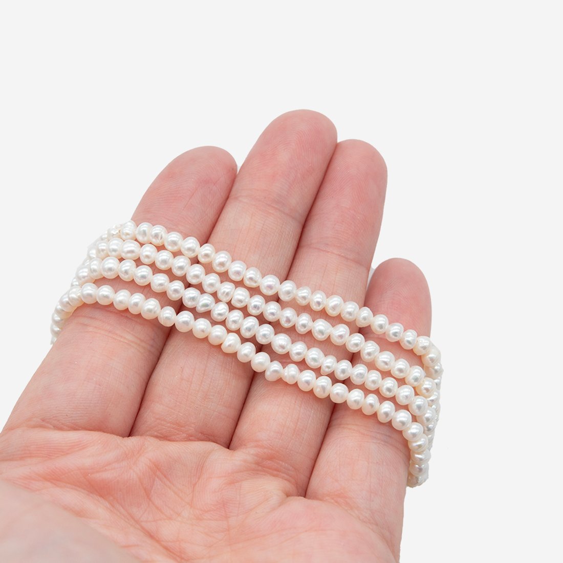 Жемчуг культивированный овальный A+ Grade, белый, 3,5мм