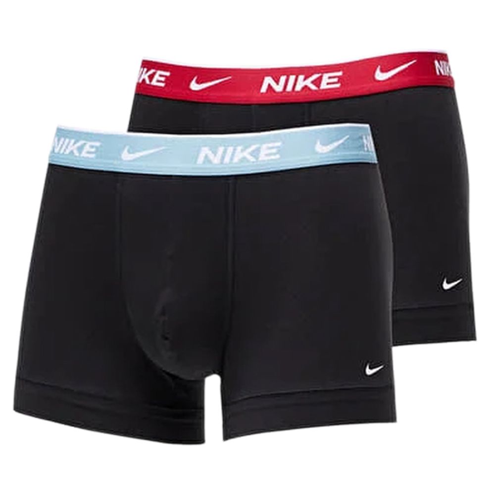 Мужские боксеры спортивные Nike Everyday Cotton Stretch Trunk 2P - black/worn blue/mystic hibiscus