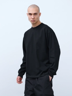 Лонгслив оверсайз (черный) 230 г