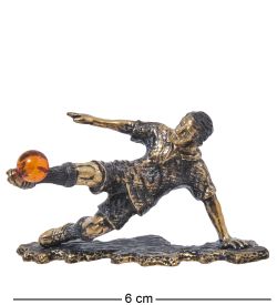 Народные промыслы AM-3203 Фигурка «Футболист» (латунь, янтарь)