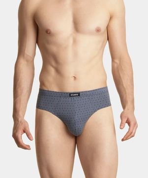 Мужские трусы (3шт) слипы классика Atlantic 3MP-101/05 , темно-синие + красные + серые