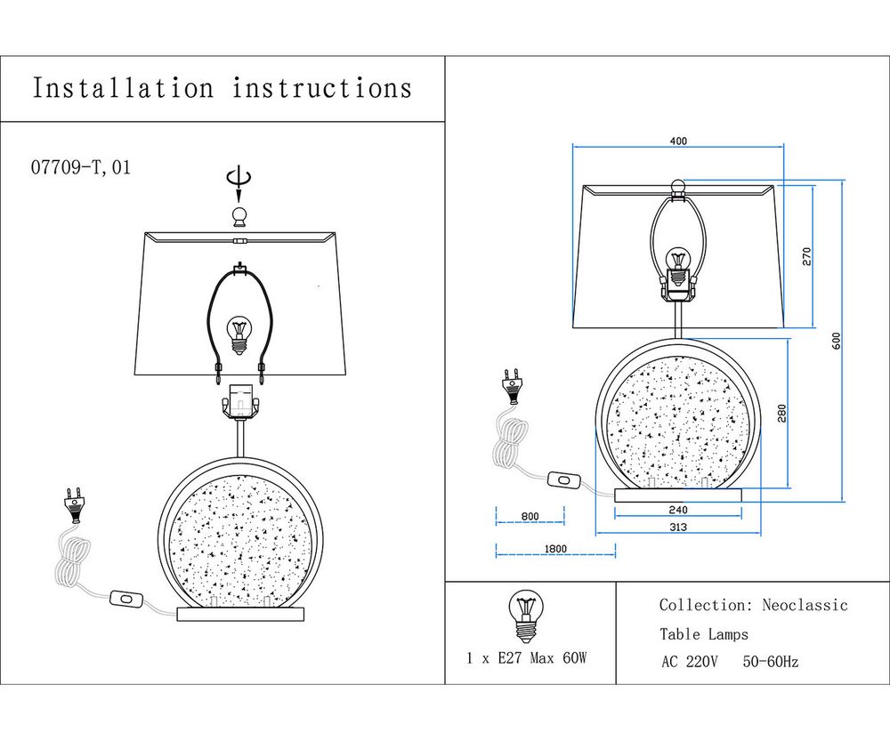 Kink Light 07709-T,01-20(01) Настольная лампа Элин