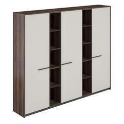 RF.511.DA.PG.DA / Шкаф высокий узкий (для одежды) (3 шт) с 2-мя стеллажами, 2440х410х1994 / корпус: дуб адриа, фасады: жемчужно-серый