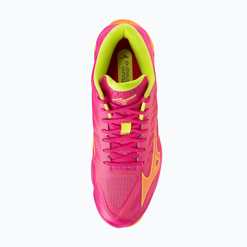 Кроссовки волейбольные Mizuno Wave Lightning Elite Mid pink tetra/fortune yellow/light