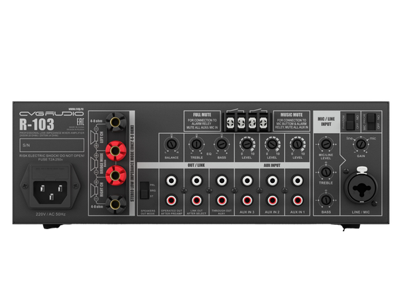 CVGAUDIO R-103 профессиональный 2-х канальный стереофонический усилитель