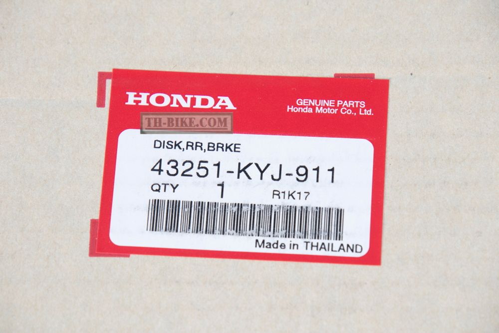 43251-KYJ-911. DISK, RR. BRAKE. Rear Disc Brake ABS Honda CBR250-300