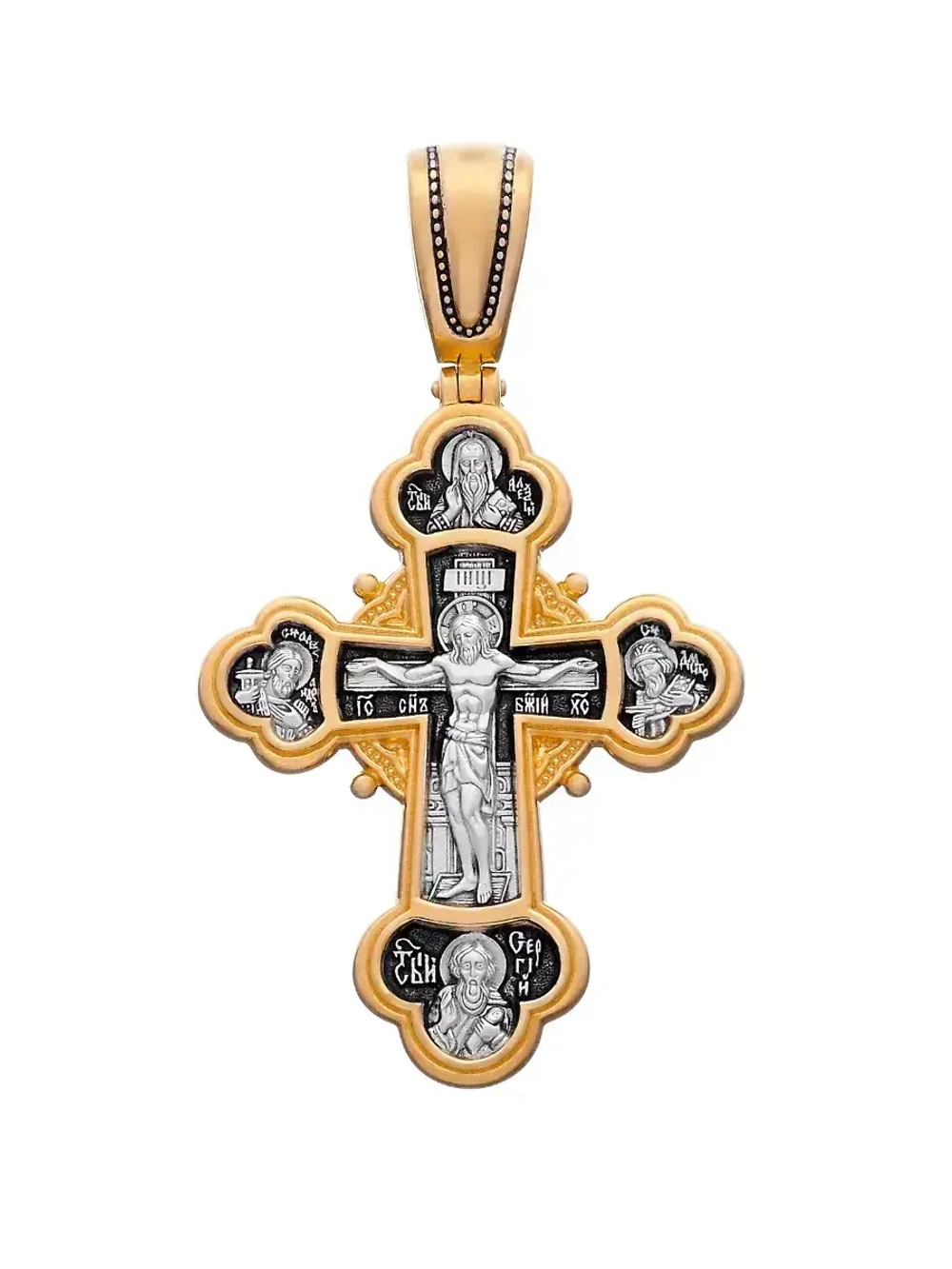 Крест из серебра/Позолота,чернение/Архангел Михаил