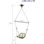 Качели-дангл высотой 300 см, диаметр крепления на трубу 76 мм