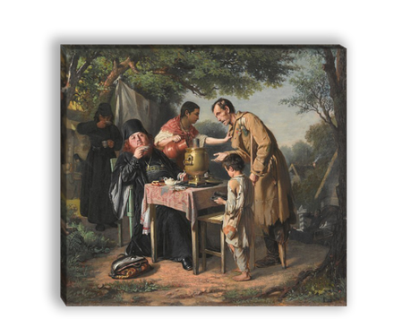 "Чаепитие в Мытищах близ Москвы", Перов Василий Григорьевич, картина (репродукция)