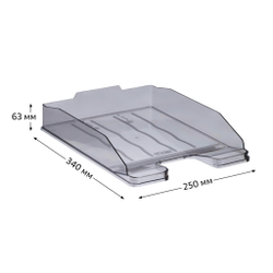 Лоток для бумаг горизонтальный СТАММ Эксперт тонированный серый (ЛТГ-30569)