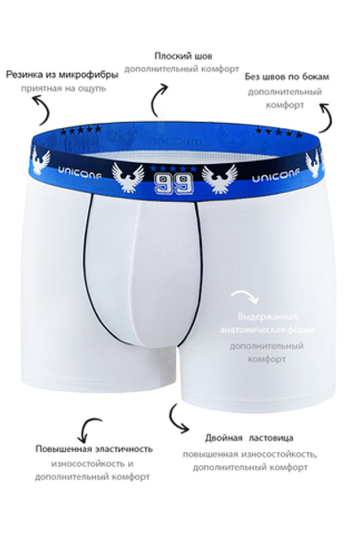 Мужские трусы BB12 Белый Uniconf