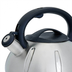 Чайник со свистком 3 л из нержавеющей стали, индукционное дно WEBBER BE-0569/1 сатин, черный