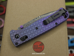 Нож Benchmade 535 Bugout Frag Titanium Damascus A+++ - фиолетовый титан, клинок дамаск