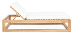 Лежак деревянный с матрасом Tagliamento Corfu, натуральный, бежевый