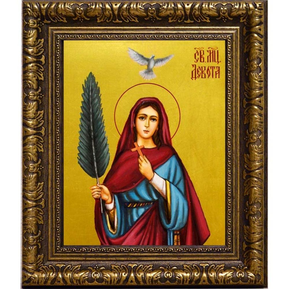 Девота Корсиканская святая дева мученица. Икона на холсте.
