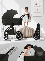 Детская коляска 2 в 1 Sweet Baby SBL Elegante Therma Colore 427709 Black