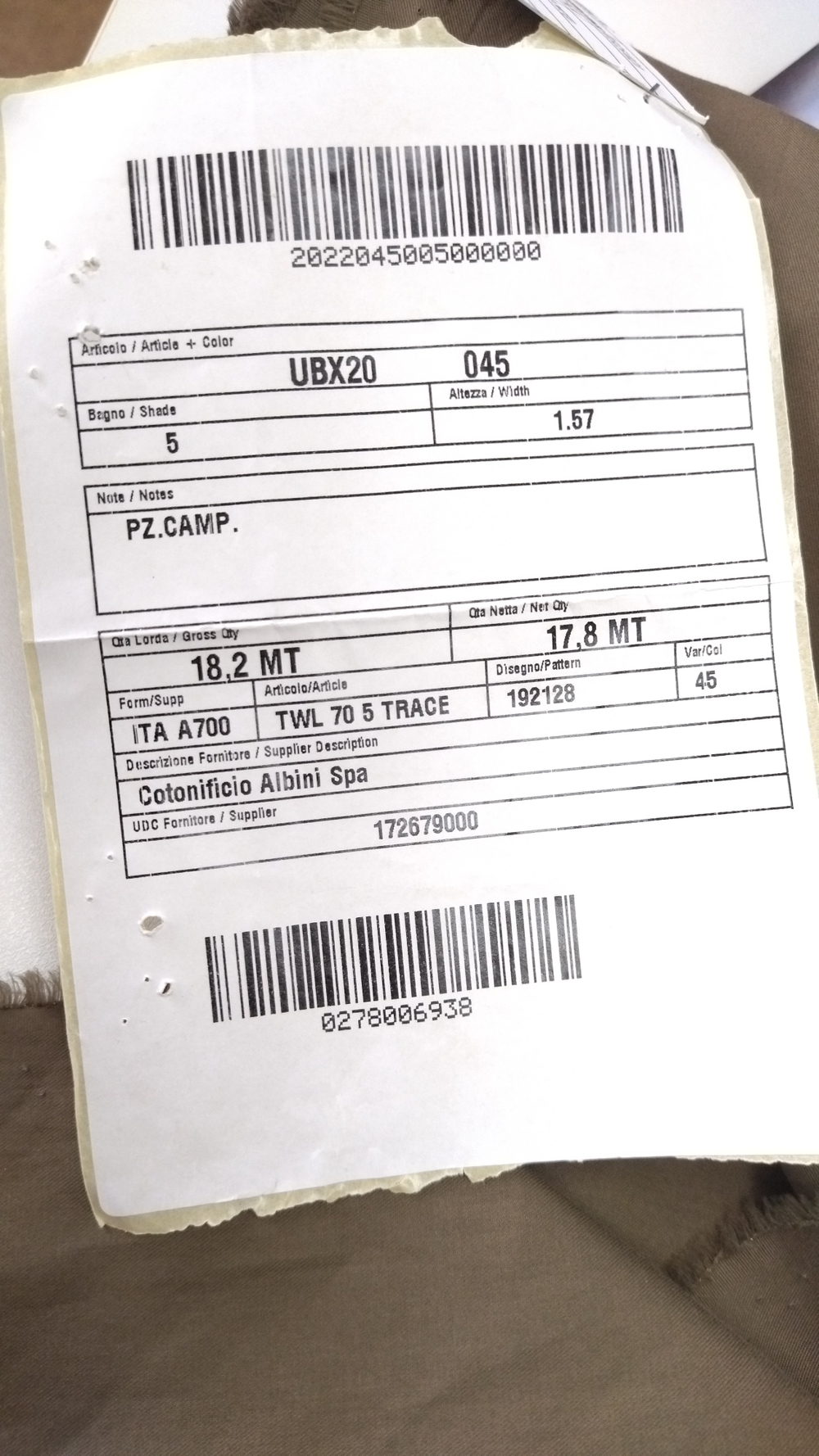 Плательно-блузочный хлопок ALBINI for ZEGNA