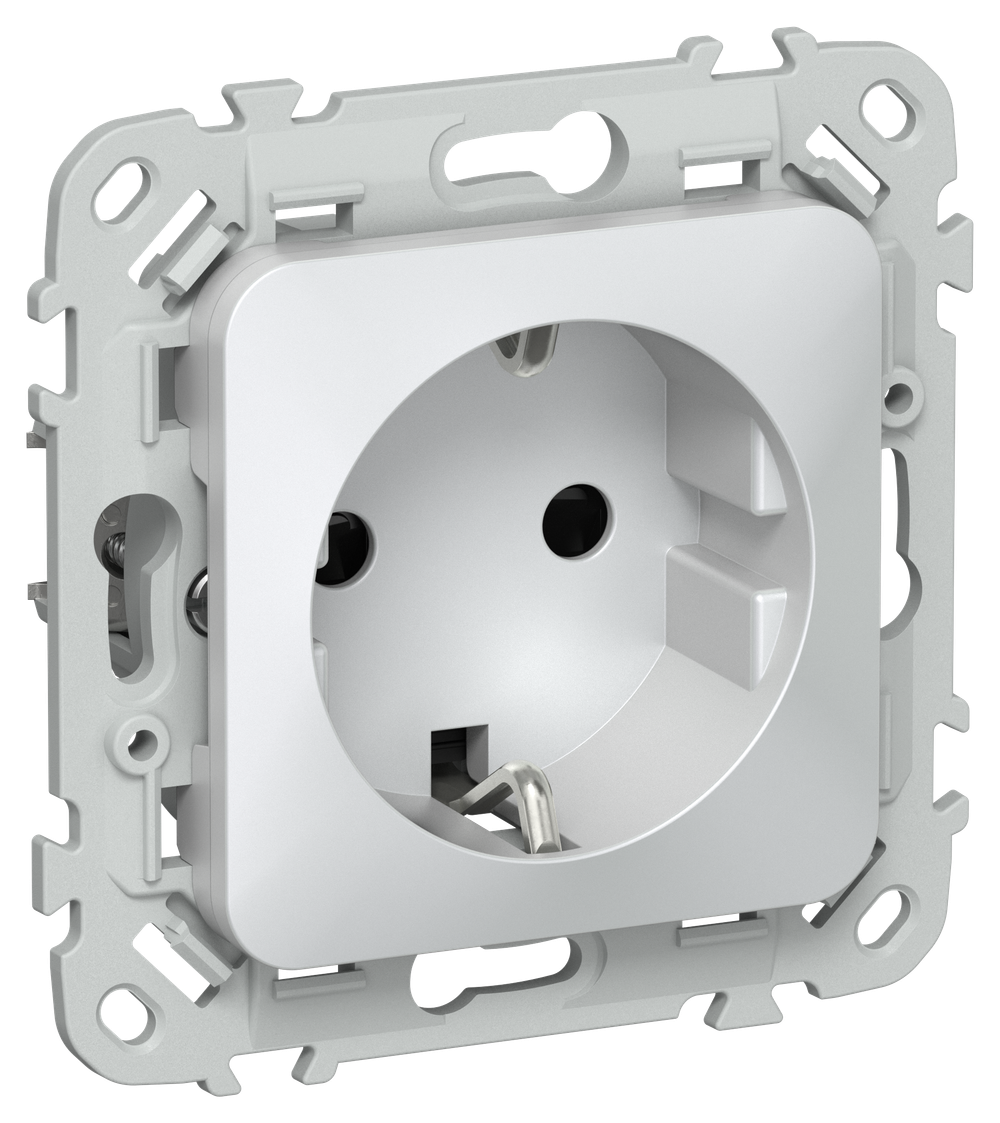 FLITE Розетка с заземлением с защитными шторками 16А РСш11-0-ФлЖ жемчуг IEK