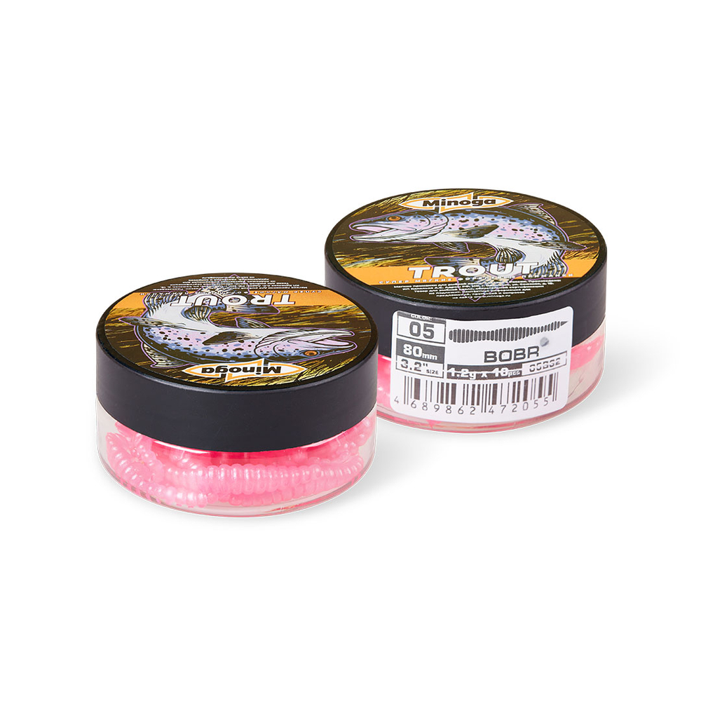 Форелевая приманка "Minoga" BOBR 3,2"(10шт) 80мм, 1,2гр, цвет 05