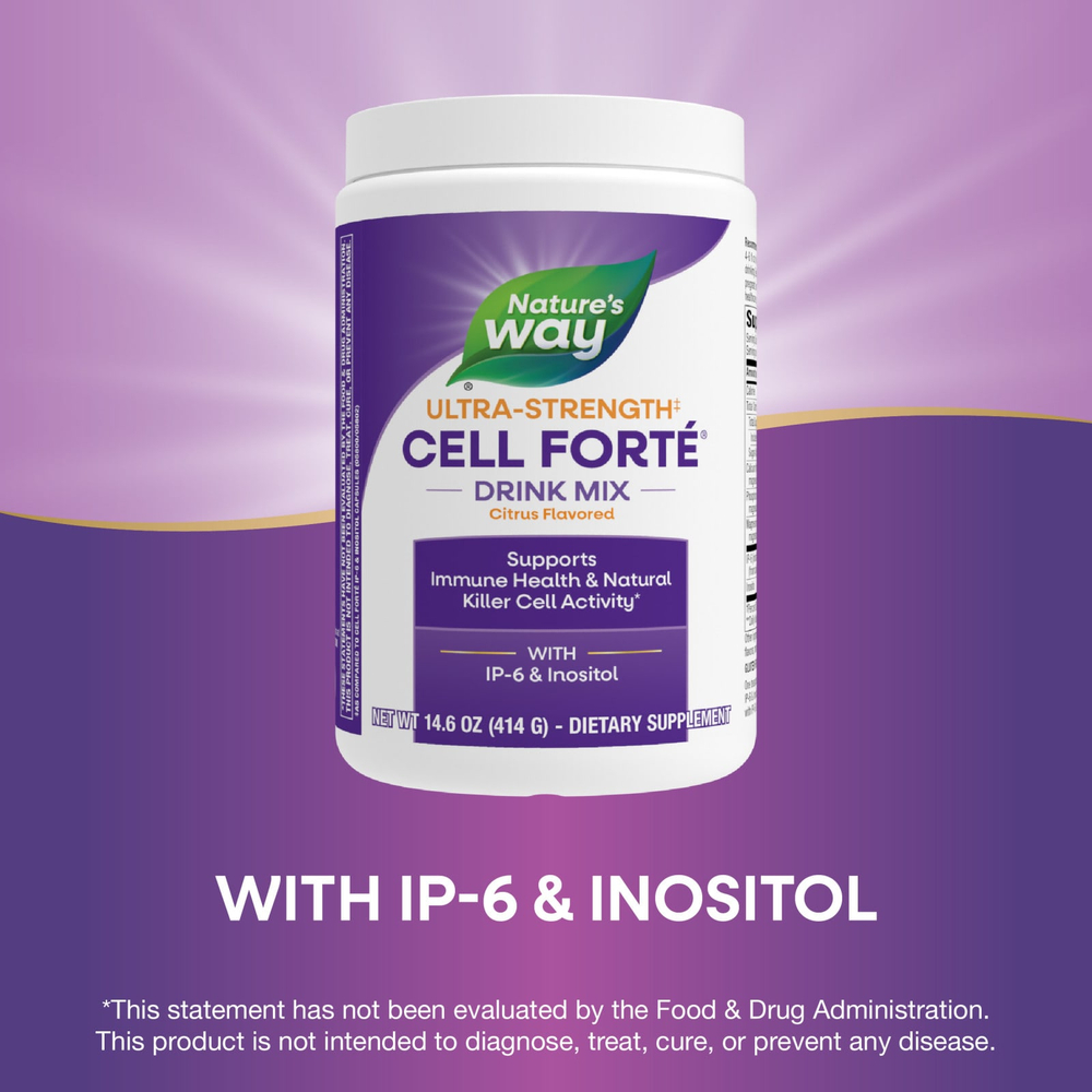 Nature's Way, Смесь для напитков Cell Forté®, с IP-6 и инозитолом, усиленный, цитрусовый, 414 г (14,6 унции)