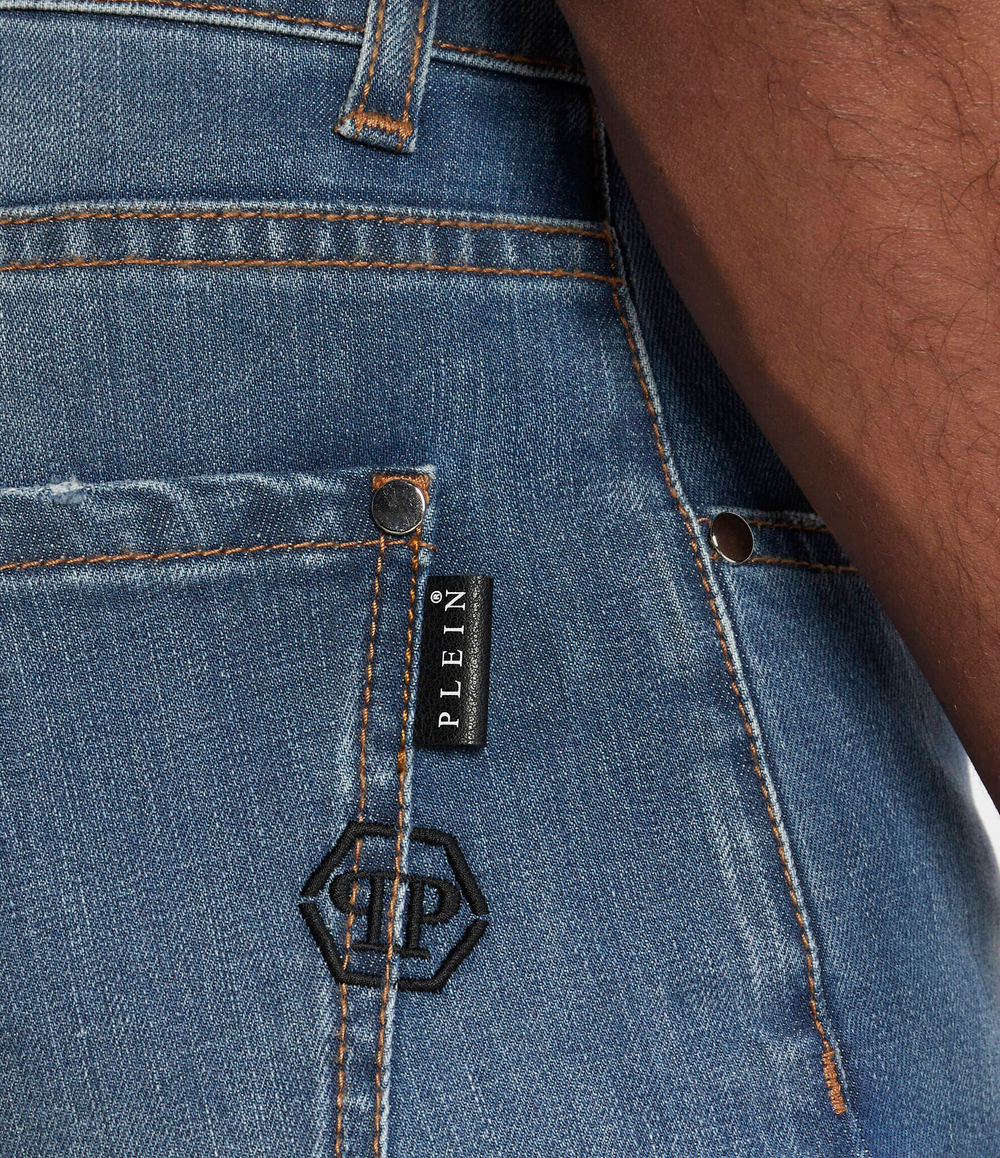 Джинсы Supreme Philipp Plein - голубой(MDT3564 PDE004N)