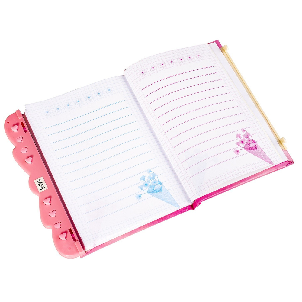 Блокнот 11,0 см * 15,0 см , 7БЦ, Alingar, мат. ламинация, поролон, код. замочек, 50л., линия, "Милый динозаврик", сиреневый